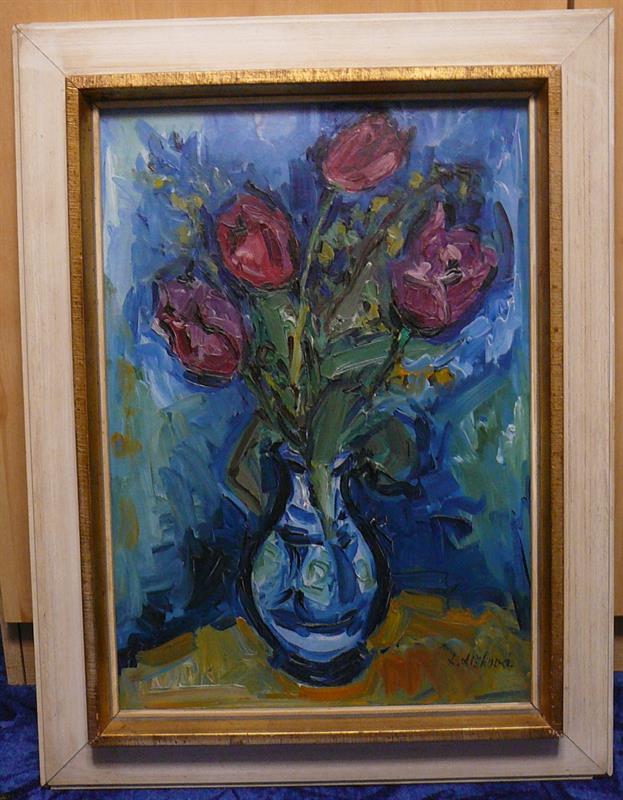 Lišková Linda - kytka ve váze - TOP olej