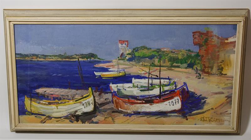 U přístavu v Nesebru, Oldřich KAREL olejomalba větší formát