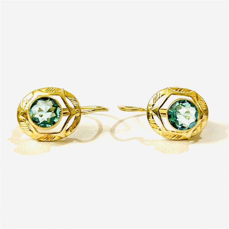 Stříbrné náušnice v bruselském stylu s modrými kameny