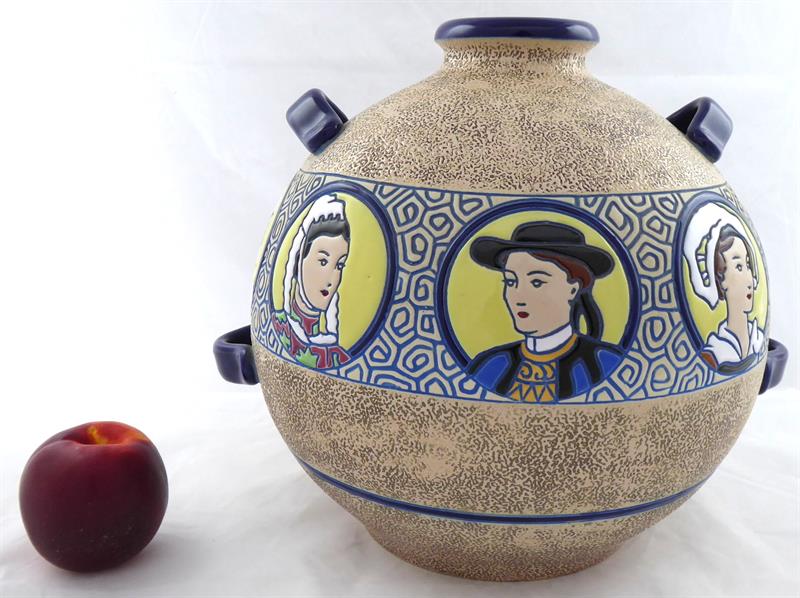 Velká secesní váza s portréty - Imperial Amphora, Trnovany