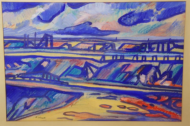 Povrchový důl - industriální krajina Josef FAFEK SOLAN 1975