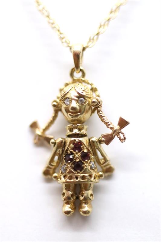 Zlatý náhrdelník s granáty a zirkony