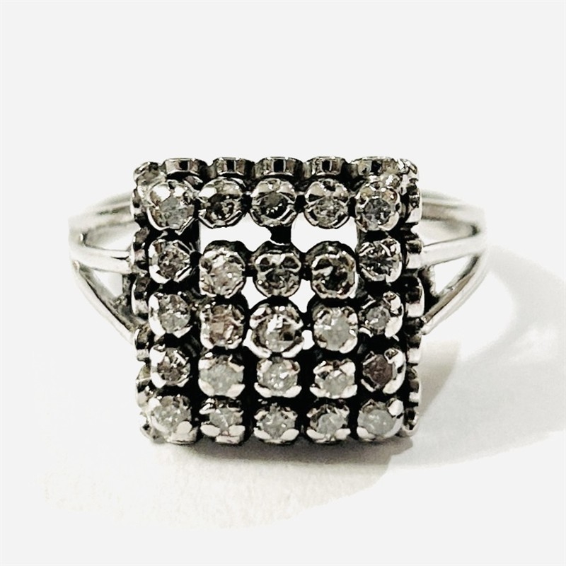 Zlatý starožitný prsten s diamanty 0,50 ct