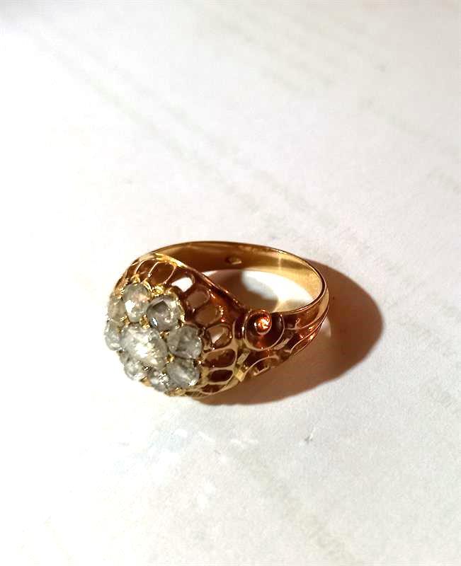 Prsten zlato diamantové routy