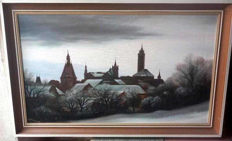 Domažlice, panorama v zimě, František Halík