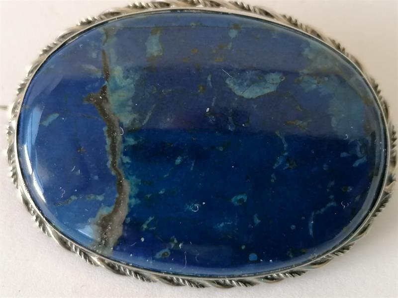 Stříbrná brož - Noční obloha - s lápisem lazuli