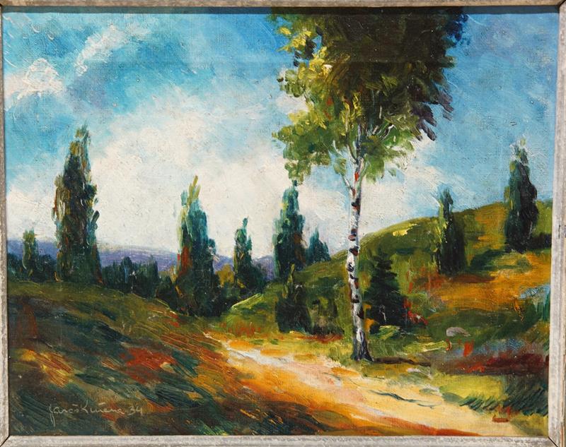 Cesta v údolí - Jaroslav (Jaro) KUČERA, olejomalba 1934