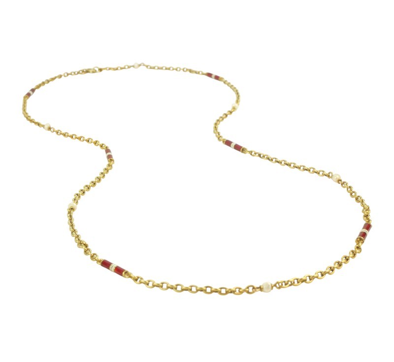 Zlatý řetízek s perličkami