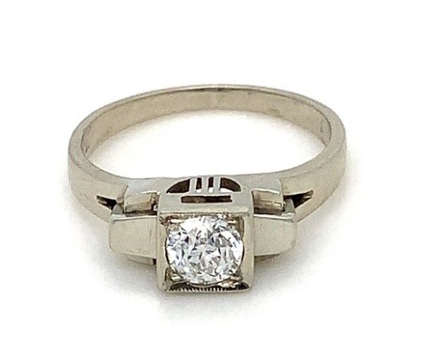 starožitný Art Deco prsten s briliantem