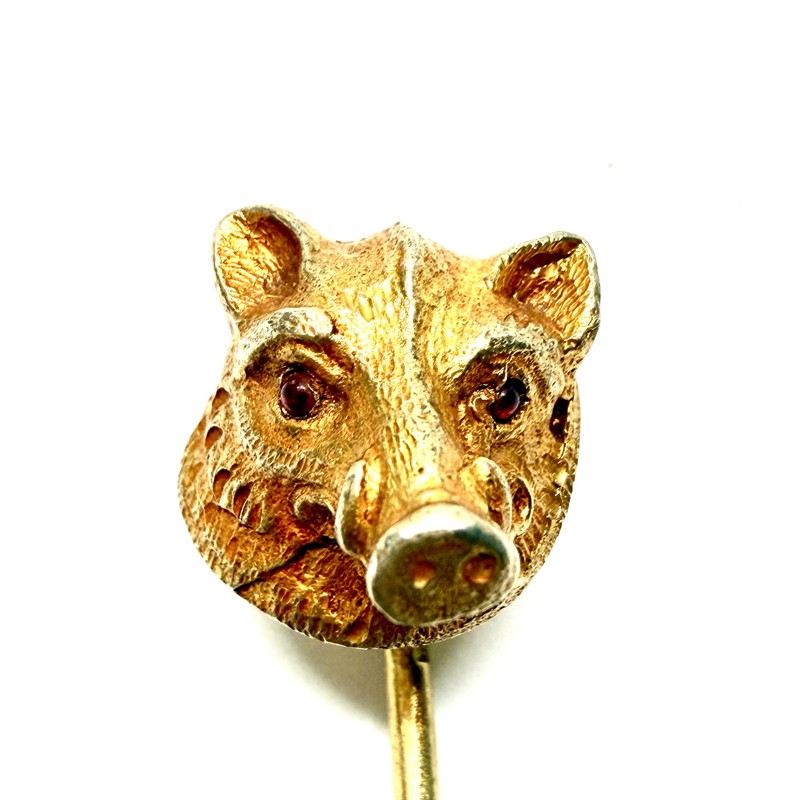 Stříbrná zlacená rakousko-uherská jehlice - divočák