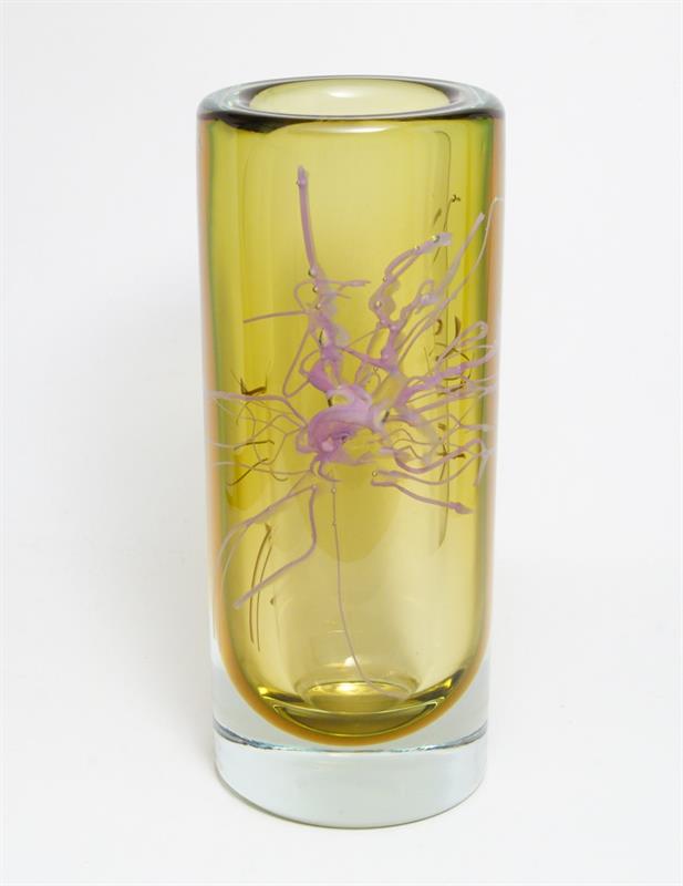 Váza se zataveným dekorem Petr HORA, ÚUŘ Škrdlovice