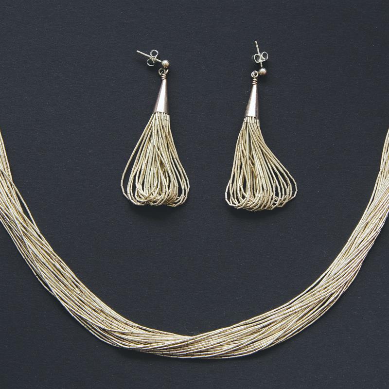 Ag náhrdelník a náušnice, STERLING, celkem 50 g