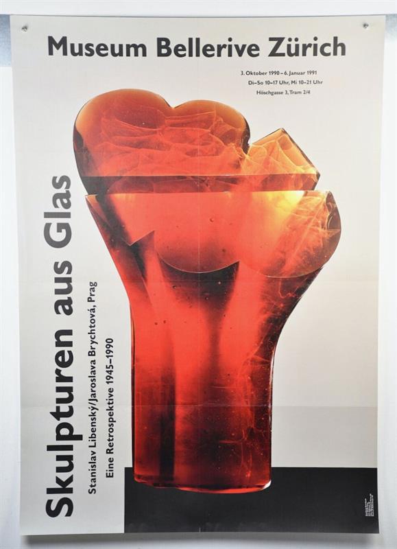Libenský Brychtová plakát k výstavě 1991 v Curychu 128x90