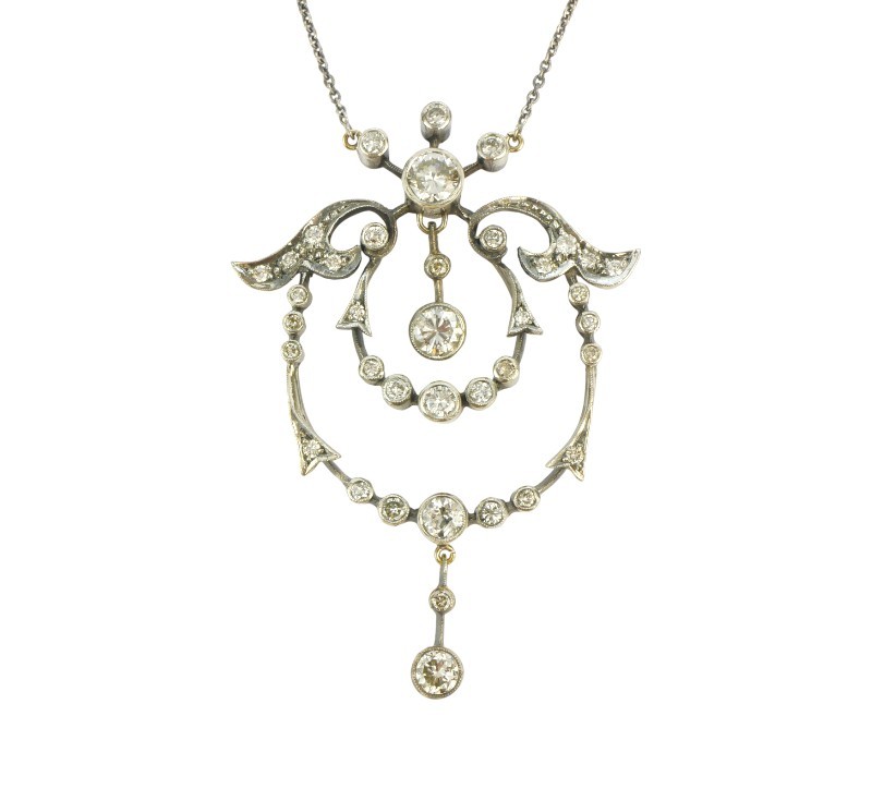 Secesní briliantový kolier (3 ct)