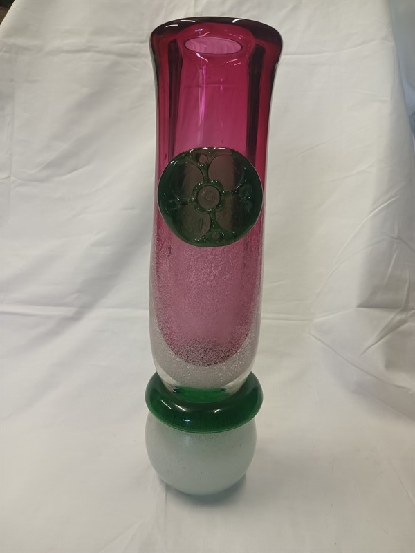 Vysoká váza hutní sklo Pavel Ježek