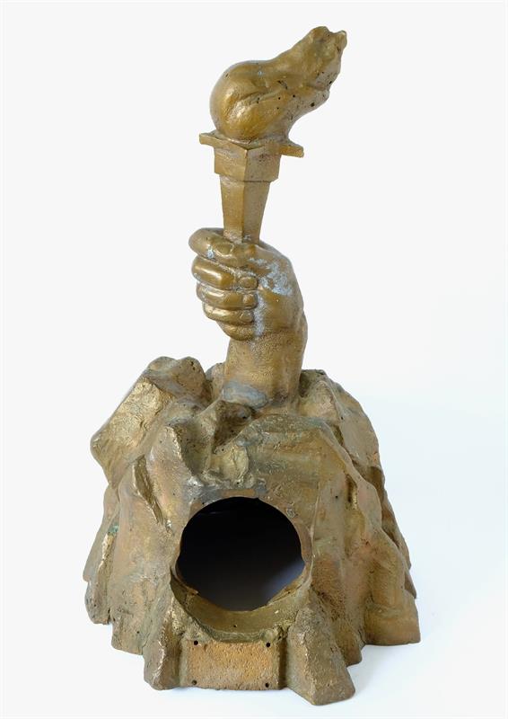 Bronzová schránka na hodiny, kubistický styl