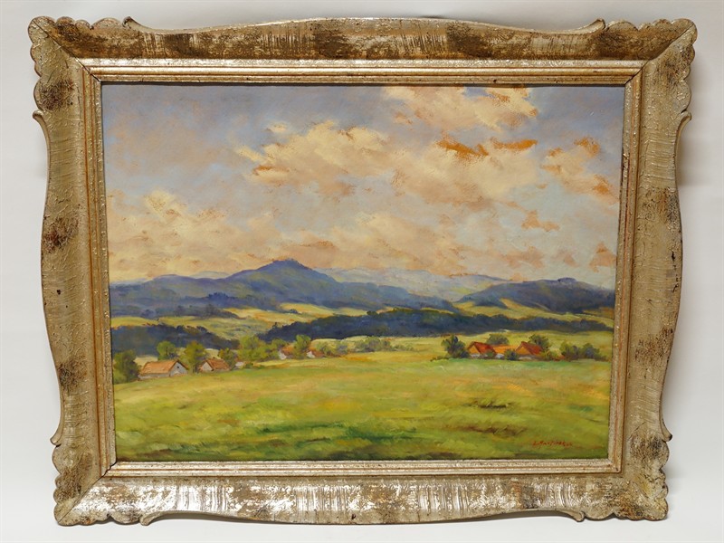 Letní den, chalupy v horské krajině Ladislav MARTÍNEK 1944
