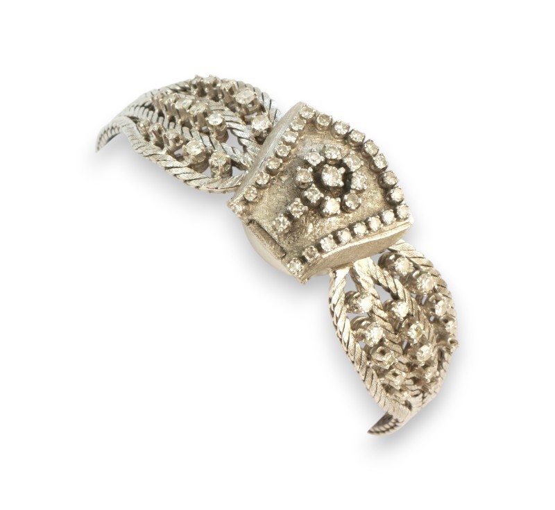 Zlatý náramek - hodinky s brilianty