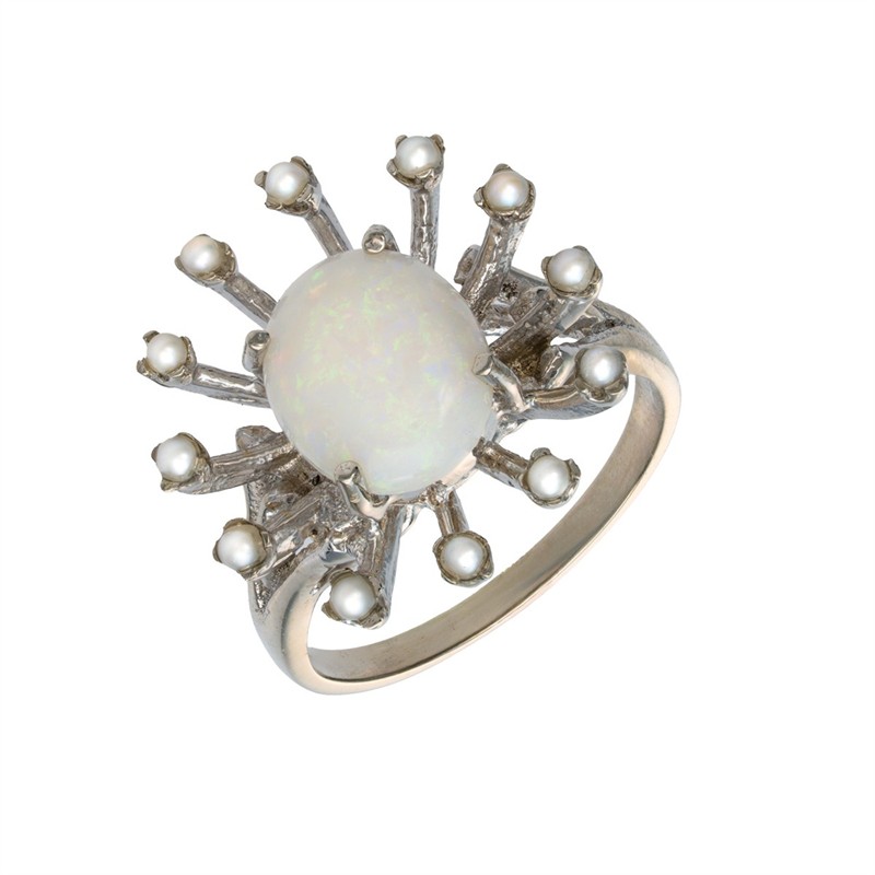 Zlatý prsten s přírodním opálem (1,40 ct)