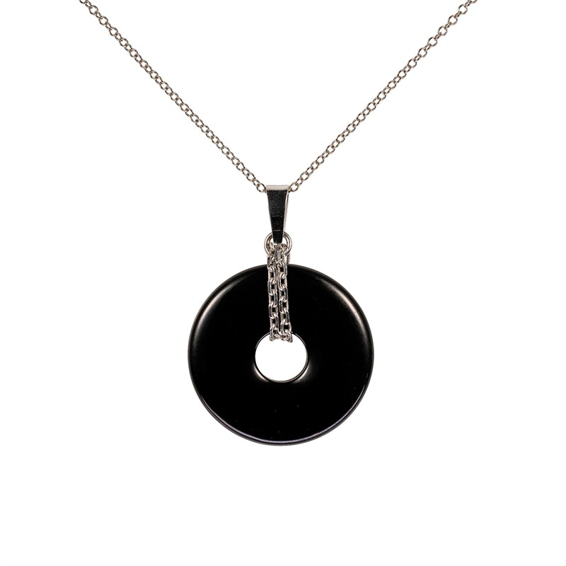 Zlatý řetízek s přívěskem z onyxu