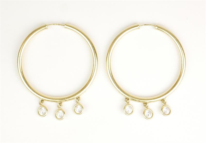 Zlaté náušnice - kruhy - se zirkony