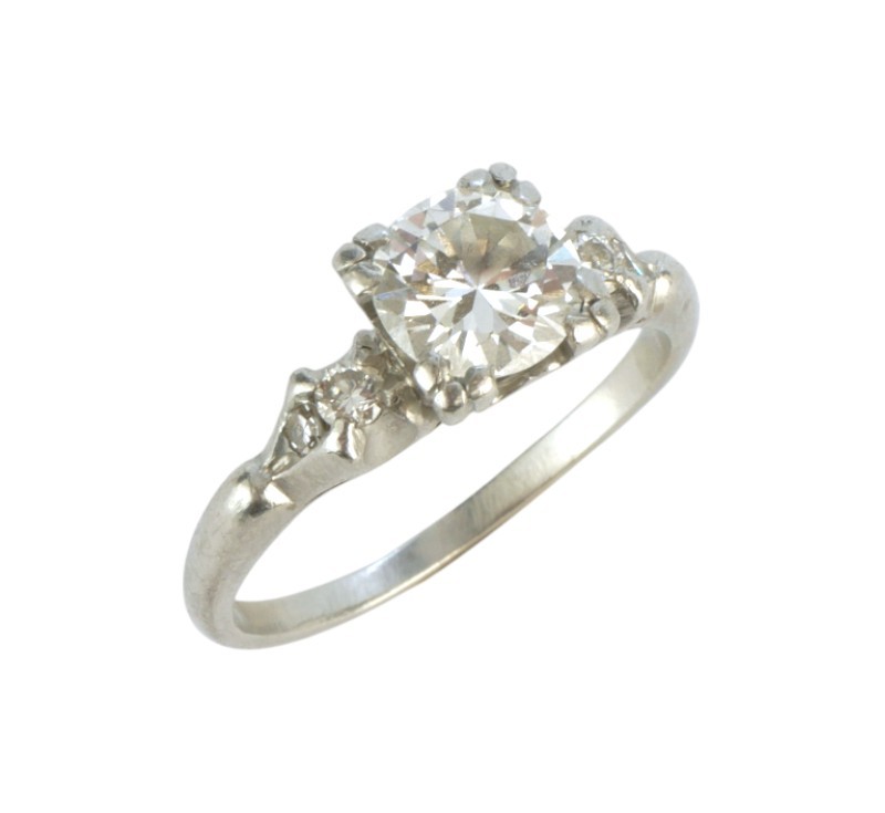 Platinový prsten art deco s brilianty 1,03 ct