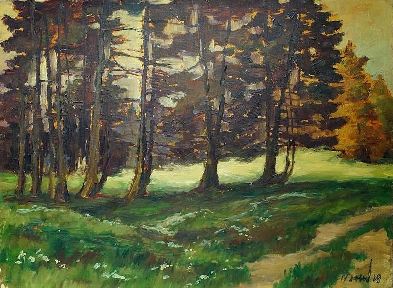 Václav DOBRÝ - Lesní zátiší, olej 1929