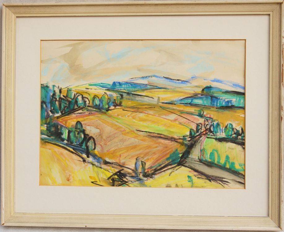 Bojanovice - Brdská vrchovina Josef ŘÍHA, akvarel 1967