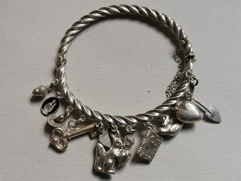 Stříbrný náramek s ověsky - biedermeier