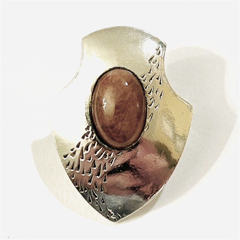 Stříbrná spona na šátek s jaspisem