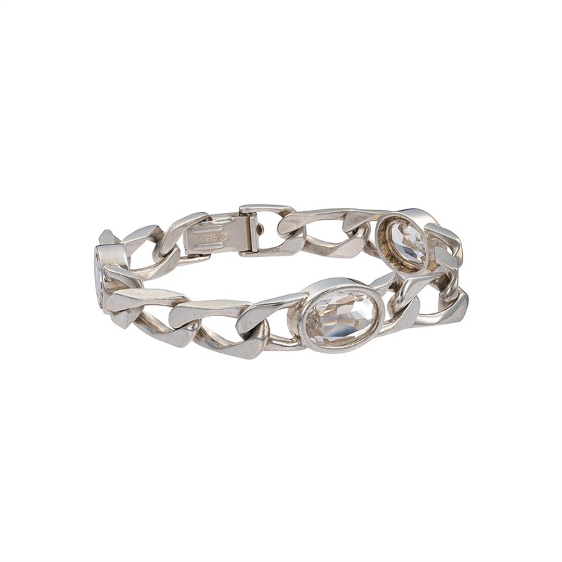 Stříbrný náramek s přírodními křišťály
