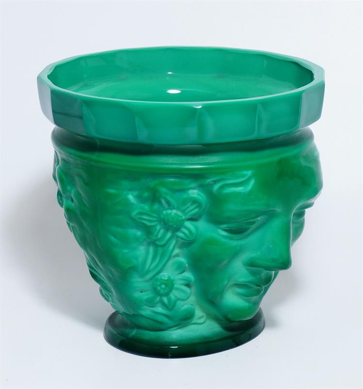 ART - DECO váza malachitové sklo Curt SCHLEVOGT Ingrid