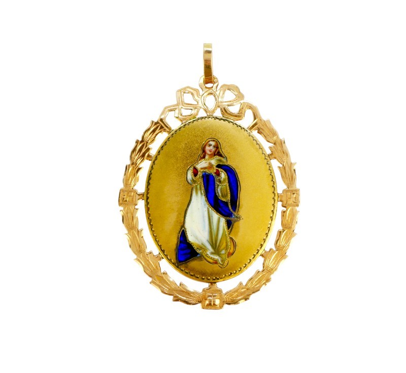 Starožitná zlatá madonka