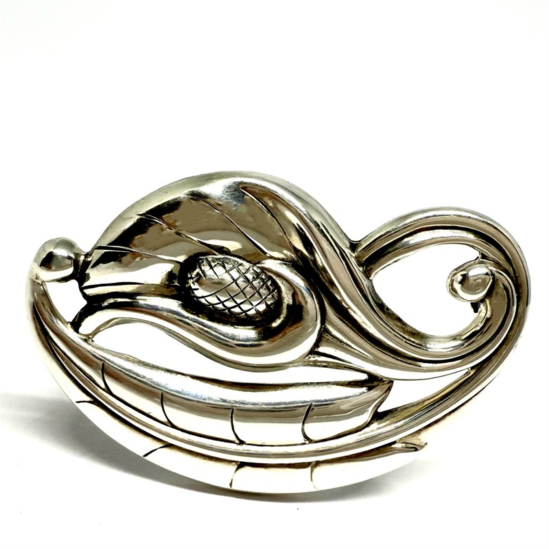 Nevšední stříbrná brož secese / Art deco