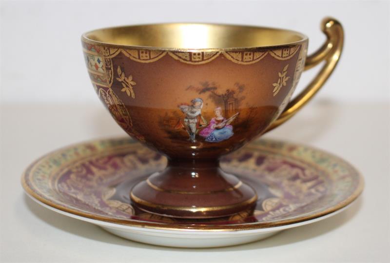 Moka šálek s podšálkem - značeno