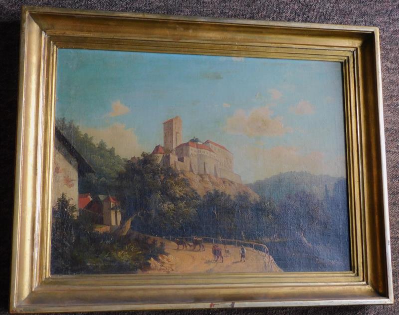 KARLŠTEJN před přestavbou - olej, kolem 1850