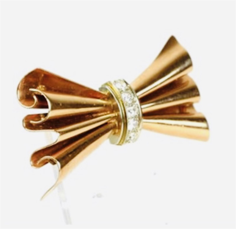 Prvorepubliková zlatá Brož s brilianty