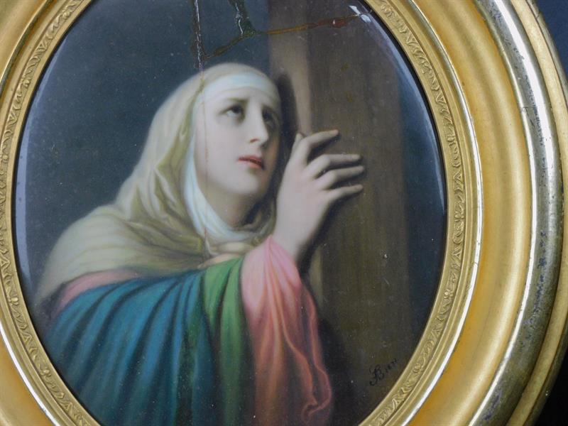 VELKÁ MADONA - malba na porcelánu, 19. stol.