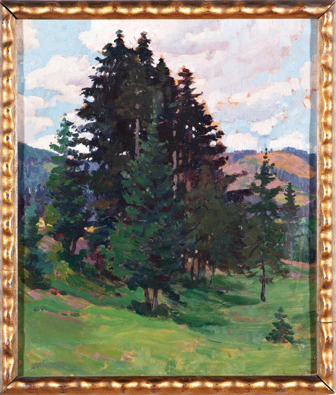 Cína Jelínek: Podhorská krajina (kol.1910)