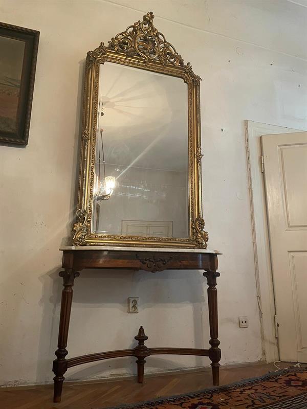 Párová barokní fazetová zrcadla 195 cm vysoká