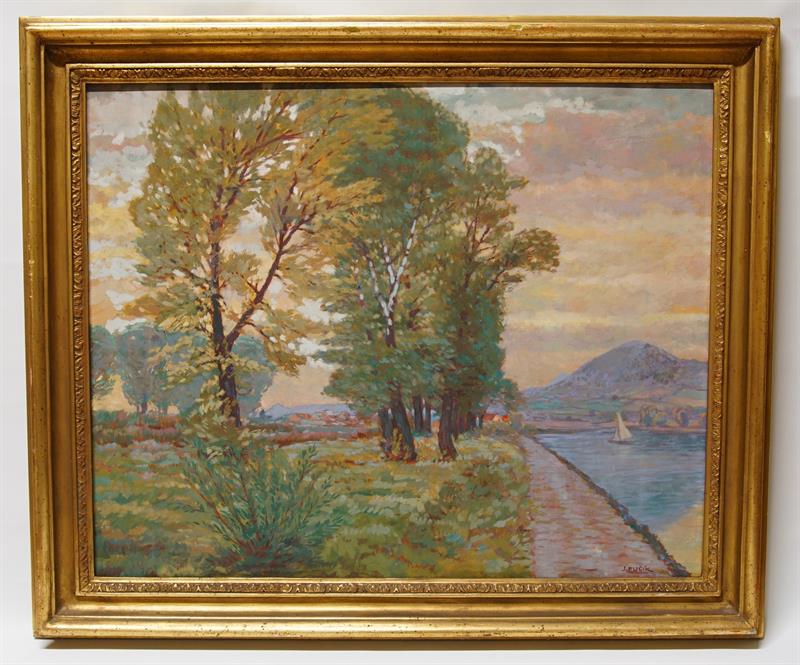 Radobýl od Labe - Josef FUČÍK olejomalba na plátně