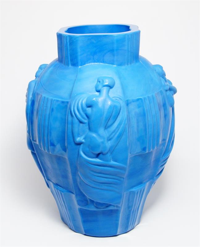 Art Deco váza TANEC v odstínu Lapis lazuli - Arthur PLEWA