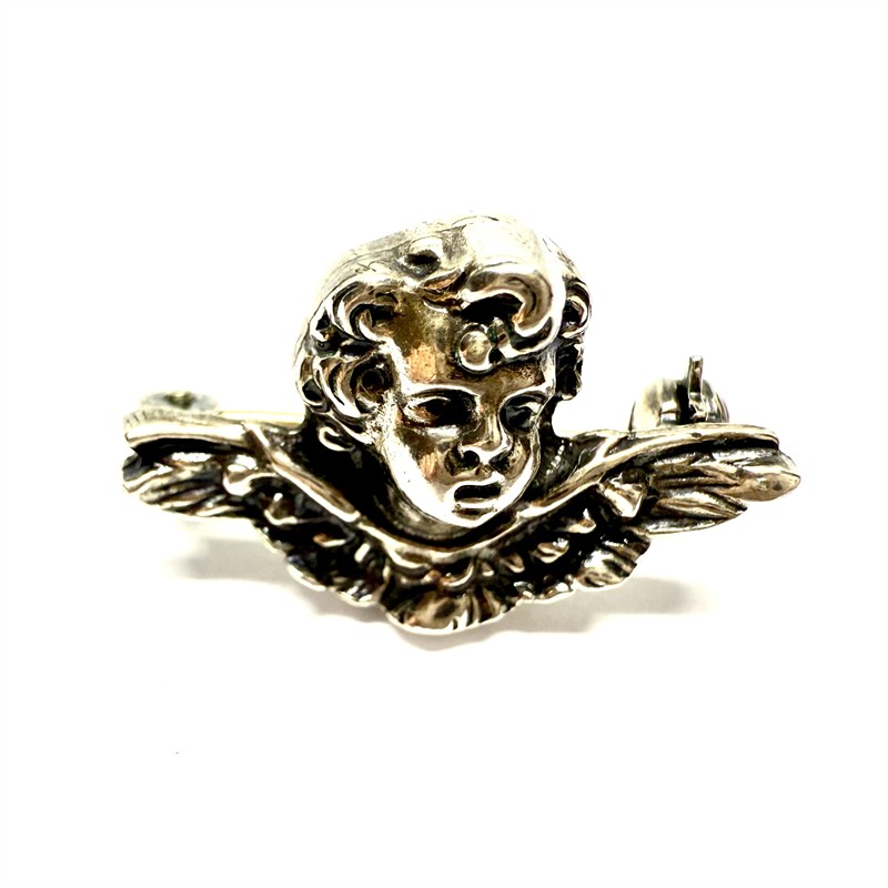 Miniaturní stříbrná brož - anděl