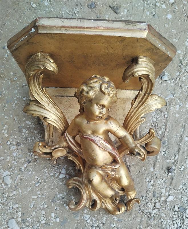 Nástěnná konzole zlacená