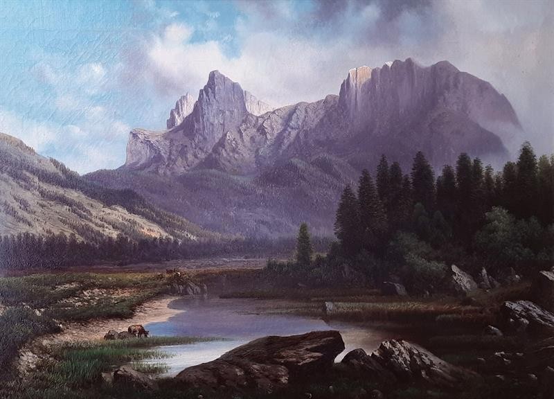 Carl Millner (1825-1895), V Dolomitech - romantická krajina