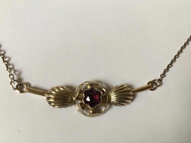 Stříbrný pozlacený náhrdelník