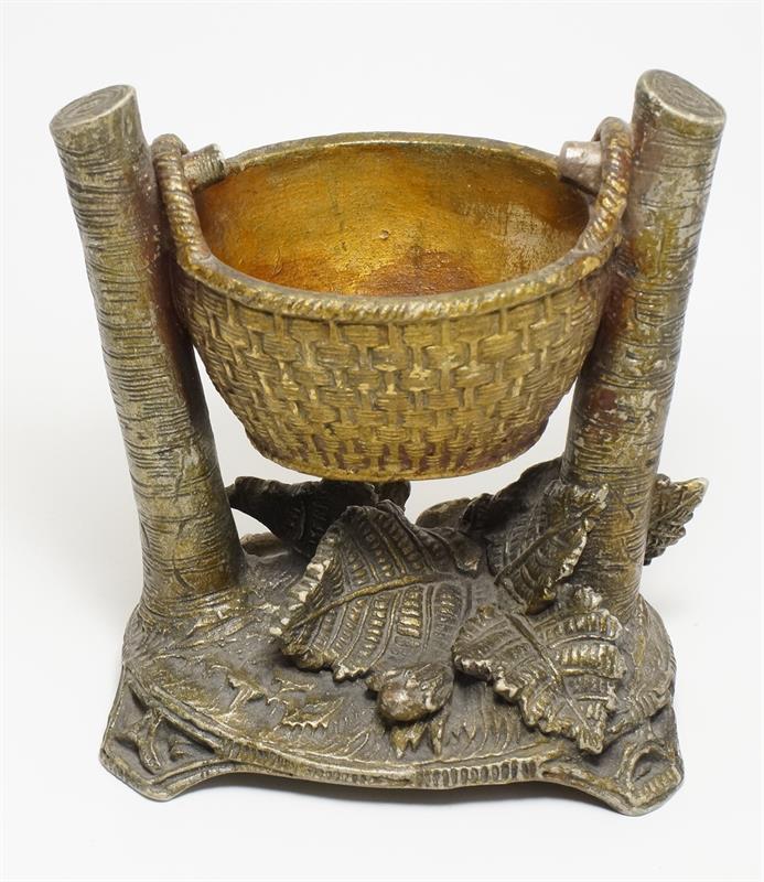 Žardiniéra s košíkem keramika Johann MARESCH Ústí nad Labem