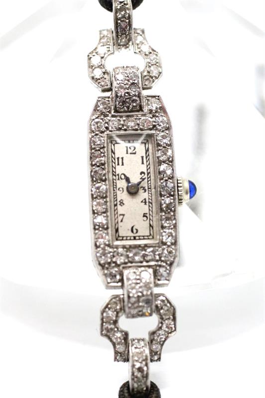 Platinové dámské hodinky s diamanty