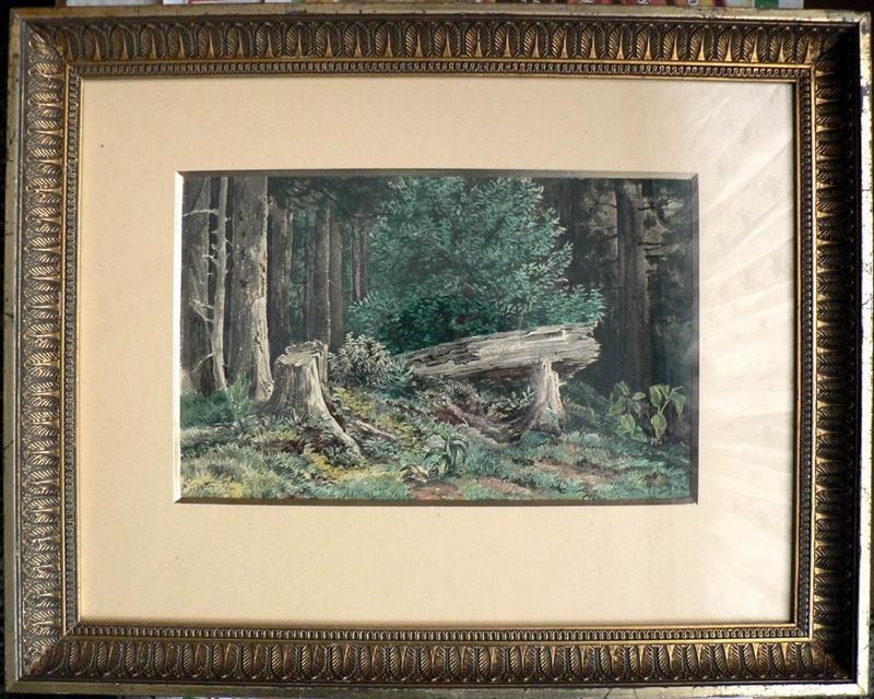 Lesní interiér - 19.st., sign.Ender