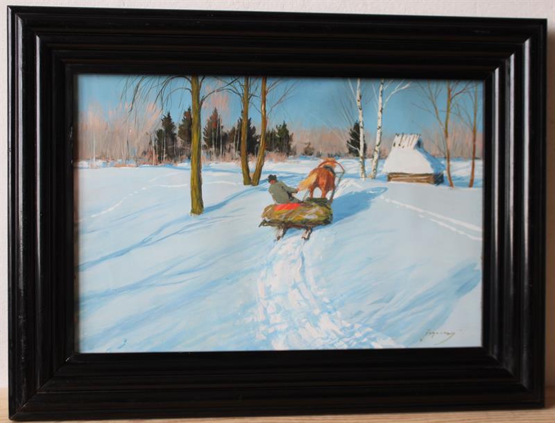 Jegorov Andrej Afanasijevič - Sáně v zimě - Olej